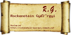 Rockenstein Györgyi névjegykártya